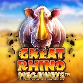 Great Rhino Megaways online game logo by Pragmatic Play on foxygoldonline.com