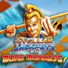 Stellar Jackpots with More Monkeys slot logo by Lightning Box Game at Foxygold Casino